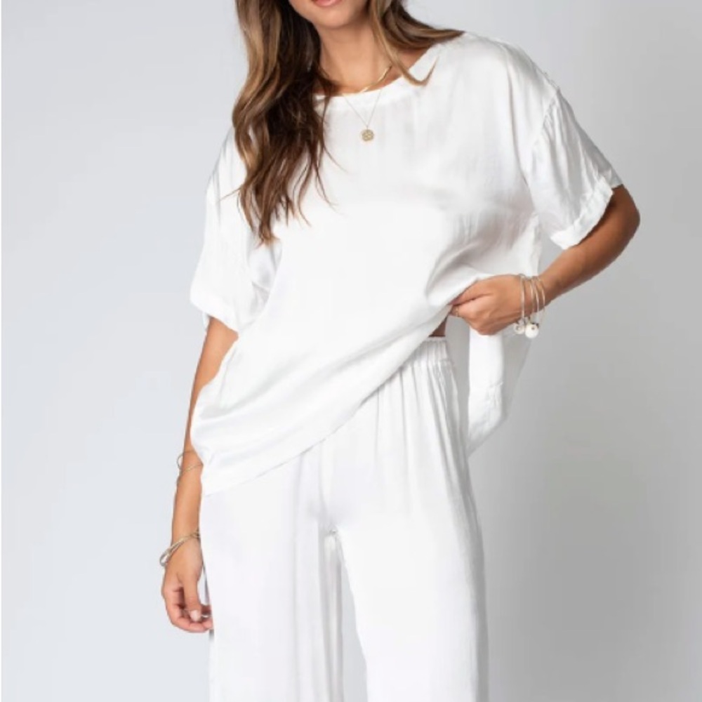 STILLWATER THE WREN SILKY TEE in White | Size: Small | NWOT - Picture 2 of 6